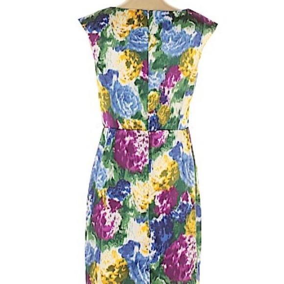 Dressbarn Floral Sheath Cocktail Dress Belt Size 4 - Picture 8 of 9